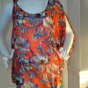 Lane Bryant 22/24 Floral off-shoulder Shrug; Unique, Eclectic Chic, Artistic top